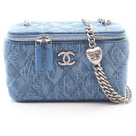 Sac à épaule Vanity Chanel Matelassé Bleu