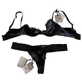 Ensemble de lingerie en dentelle et satin Chantal Thomass Noir