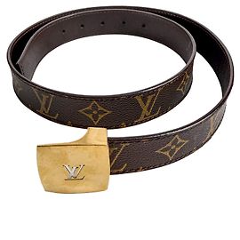 Louis Vuitton Cut 36 breiter Canvas-Gürtel 90/36 Brown Braun
