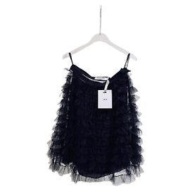 Falda Dior negra de algodón de talle alto 38 Multicolor