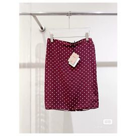Miu Miu Silk Polka Dot Skirt Burgundy Multiple colors