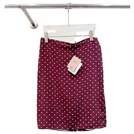 Miu Miu Silk Polka Dot Skirt Burgundy Multiple colors