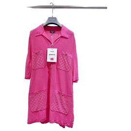 Chanel Kleid aus Seide Rot Größe 34 Mehrfarben