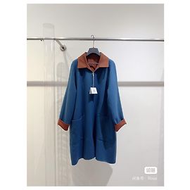 Hermès Mantel Blau Kaschmir Größe 38 Mehrfarben