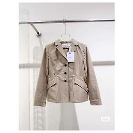 Autre Marque Chaqueta Dior Beige de Algodón con Bordado de Abeja Talla 34 Multicolor