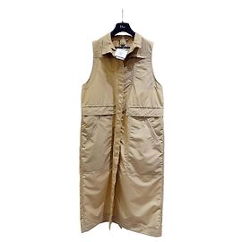 Vestido Hermès estilo trench de algodão camel tamanho 38 Multicor