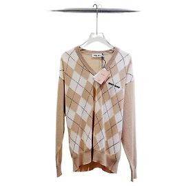 Jersey Miu Miu de lana beige Multicolor