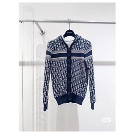Autre Marque Dior Reversible Logo Print Cotton Jacket White Multiple colors