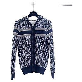 Veste Dior Réversible Logo Print en Coton Blanc Multicolore