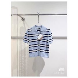 Polo Miu Miu de algodón azul Multicolor