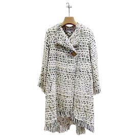 Chanel Tweed Coat Beige Size 34 Multiple colors