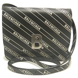 Borsa a tracolla Balenciaga B. Dot con logo all-over Nero Bianco