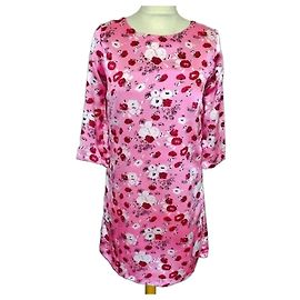 Autre Marque Compania Fantastica Robe Courte Imprimé Floral Rose Blanc Rouge