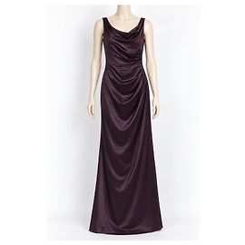Lela Rose Robe de soirée en satin Aubergine Violet foncé