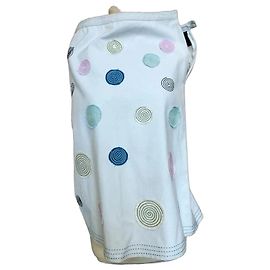Johnnie Boden Boden Saia de Verão com Espirais em Relevo Rosa Branco Azul Multicor Bege