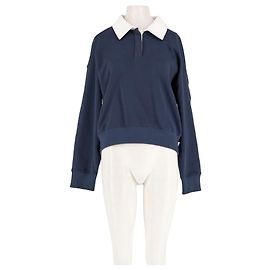 Autre Marque LILYSILK Silk Polo Shirt Navy Blue Navy blue