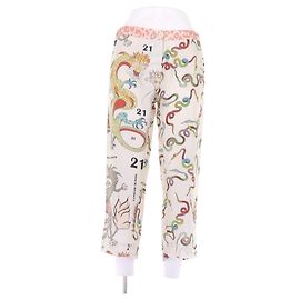 La Prestic Ouiston Pantaloni in seta bianchi stampati Bianco