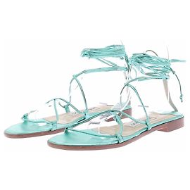 Jimmy Choo Sandales turquoises argentées Turquoise