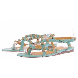 Sandales Balenciaga en cuir turquoise taille 37 Turquoise