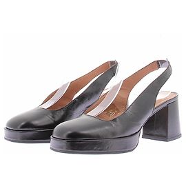Jonak Black Leather Mary Jane Heels Black