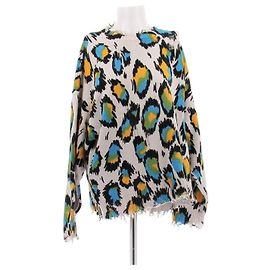 R13 Camisola distressed com estampado animal Preto