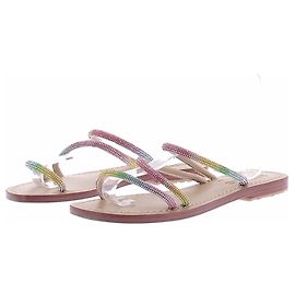 Autre Marque Sandálias com strass multicoloridas Multicor