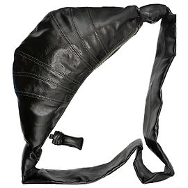Lemaire Bolsa de Ombro em Couro Preto Polido Preto