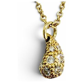 Autre Marque Collana Mini Pave Teardrop Tiffany Elsa Peretti D'oro