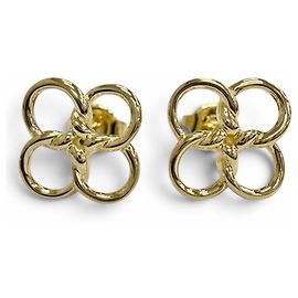 Autre Marque Boucles d'oreilles puces Tiffany Quadrofolio en or jaune Doré