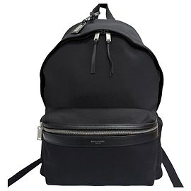Autre Marque Yves Saint Laurent Black Canvas Leather Backpack Black