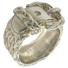 Hermès Hermes Vintage Diane Band Ring Silvery