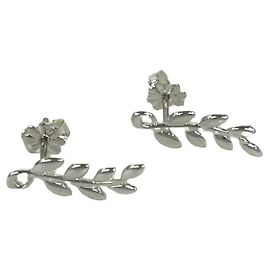 Autre Marque Boucles d'oreilles Tiffany Vintage Leaf Argenté