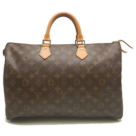 Louis Vuitton Monogram Speedy 40 Handbag Brown