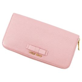 Cartera larga Miu Miu de piel rosa Rosa