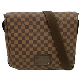 Bolso de hombro Louis Vuitton Damier Brooklyn MM Castaño Beige