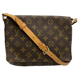 LOUIS VUITTON Monogram Musette Tango Shoulder Bag Brown Beige