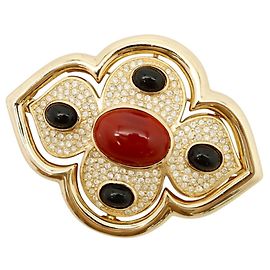 Broche Christian Dior com strass Preto Vermelho