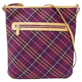 Burberry Blue Label Nylon Handbag Blue Beige Purple