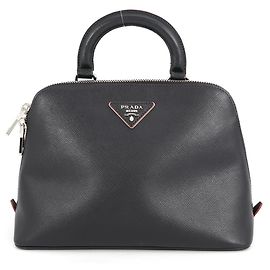 Prada Handtasche aus Saffiano-Leder Schwarz Rot