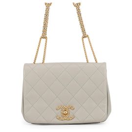 Chanel Matelassé Lambskin Shoulder Bag Brown
