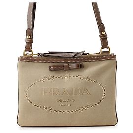 Bolsa de Ombro Prada em Beige Brown Marrom