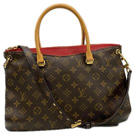 Bolsa Louis Vuitton Monogram Pallas Cerise Marrom Bege