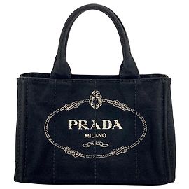 Bolso Tote Prada Small Canvas Canapa Logo Negro Negro