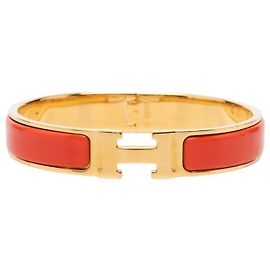 Hermès Clic H Armband PM aus rotem Emaille Rot