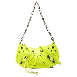 Balenciaga Yellow Mini Lambskin Motocross Le Cagole Autre Jaune