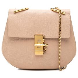 Chloé Drew Crossbody em couro rosa Small Rosa