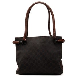 Bolsa de Ombro Gucci em Denim GG Castanho Marrom Castanho escuro