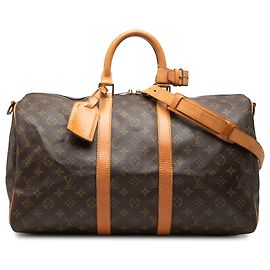 Louis Vuitton Brown Monogram Keepall Bandouliere 45 Brown