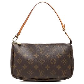 Louis Vuitton Brown Monogram Pochette Accessoires Castaño