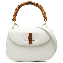 Gucci White Calfskin Bamboo Night Branco
